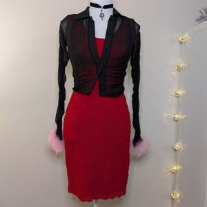 Elegant Red Lace Dress